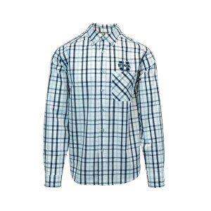 Plaid U-State Navy White Long-Sleeve Button-Down Men's